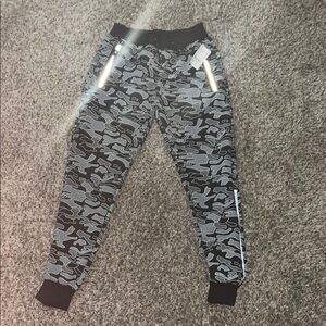 Black and Gray Jogger Sweatpants with Elastic Cuffs